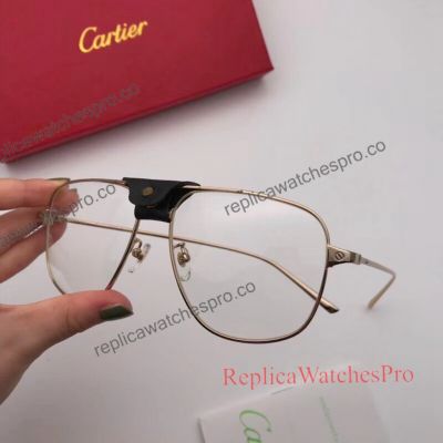 Replica Santos De Cartier Gold Frame Optical Glasses Collection 